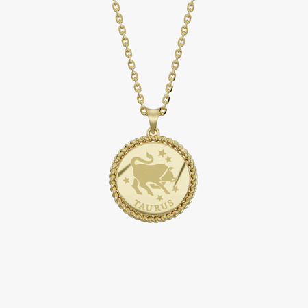 Taurus Birth Month Gold Pendant